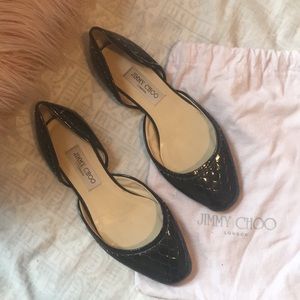 AUTHENTIC JIMMY CHOO Black Quilted Flats